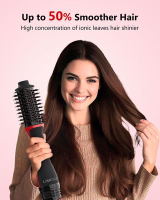 Umeely Plus 2.0 Hair Dryer Brush Blow Dryer Brush in one, 2'' Oval Brush Head Ionic Hot Air Brush Styler Volumizer with Anti-Frizz Ceramic-Coated Titanium Barrel for Smooth and Shiny Blowout