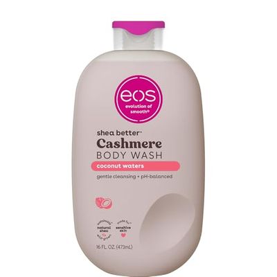 eos Shea Better Cashmere Body Wash, Coconut Waters, Moisturizing and Nourishing, pH Balanced Creamy Gel Formula, Paraben Phthalate Free, Sensitive Skin,16 fl oz