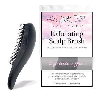 Seraphic Skincare Dry Scalp Wheat Straw Hair Brush - Scalp Exfoliator With Multitiered Bristles For Detangling, Exfoliation, Dandruff Removal Hair Growth - Suitable For All Hair Types