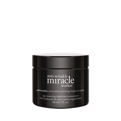 philosophy anti-wrinkle miracle worker line-correcting overnight cream face moisturizer - with vitamin C hyaluronic acid - counteracts stress-induced damage for smoother skin - 2 fl oz