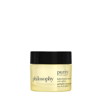philosophy purity made simple hydra-bounce eye gel - with meadowfoam seed oil, shea butter gingko extract - provides 24-hour hydration for brighter smoother skin - 0.5 fl oz