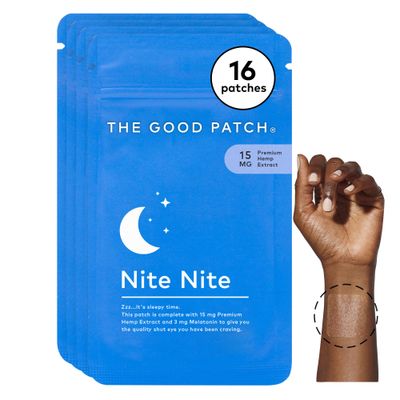 The Good Patch Nite Nite Sleep Patch Support with Hemp and Melatonin, Sustained Release, Natural Patch, Plant Powered Wearable Wellness (16 Total Patches)