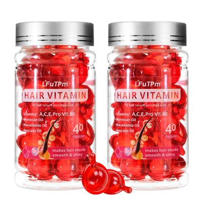 LFuTPm Hair Treatment Serum, 80 Capsules Hair Vitamins A, C, E, B5 - with Argan Macadamia Avocado Oil for Damaged Hair Repair, Frizz Control, Healthy Hair Treatment for Women Men