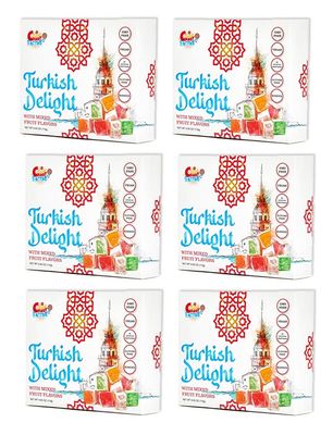 Sarah&#39;s Candy Factory Turkish Delight with Assorted Fruit Flavors 4.05 oz Pack of 6