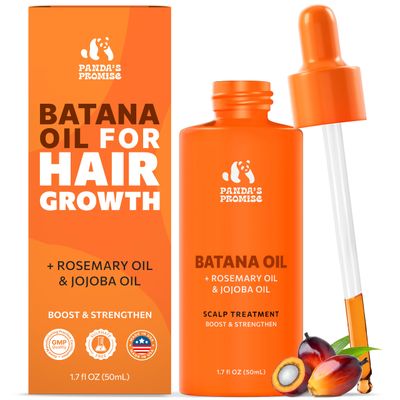 Batana Oil for Hair Growth with Rosemary, Jojoba Castor Oil - Dr. Sebi-Inspired Scalp Treatment - Vegan Cold Pressed Batana Oil from Honduras - Hair Treatment Oils for Curly, Dry Locks (1.7 fl oz)