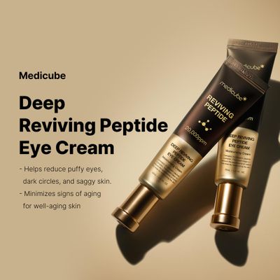 medicube Deep Reviving Peptide Eye Serum 1.01 Fl. Oz., Eye Treatment Serum with Quadruple Peptides, Niacinamide, and Squalane Reduces Signs of Aging and Fine Lines