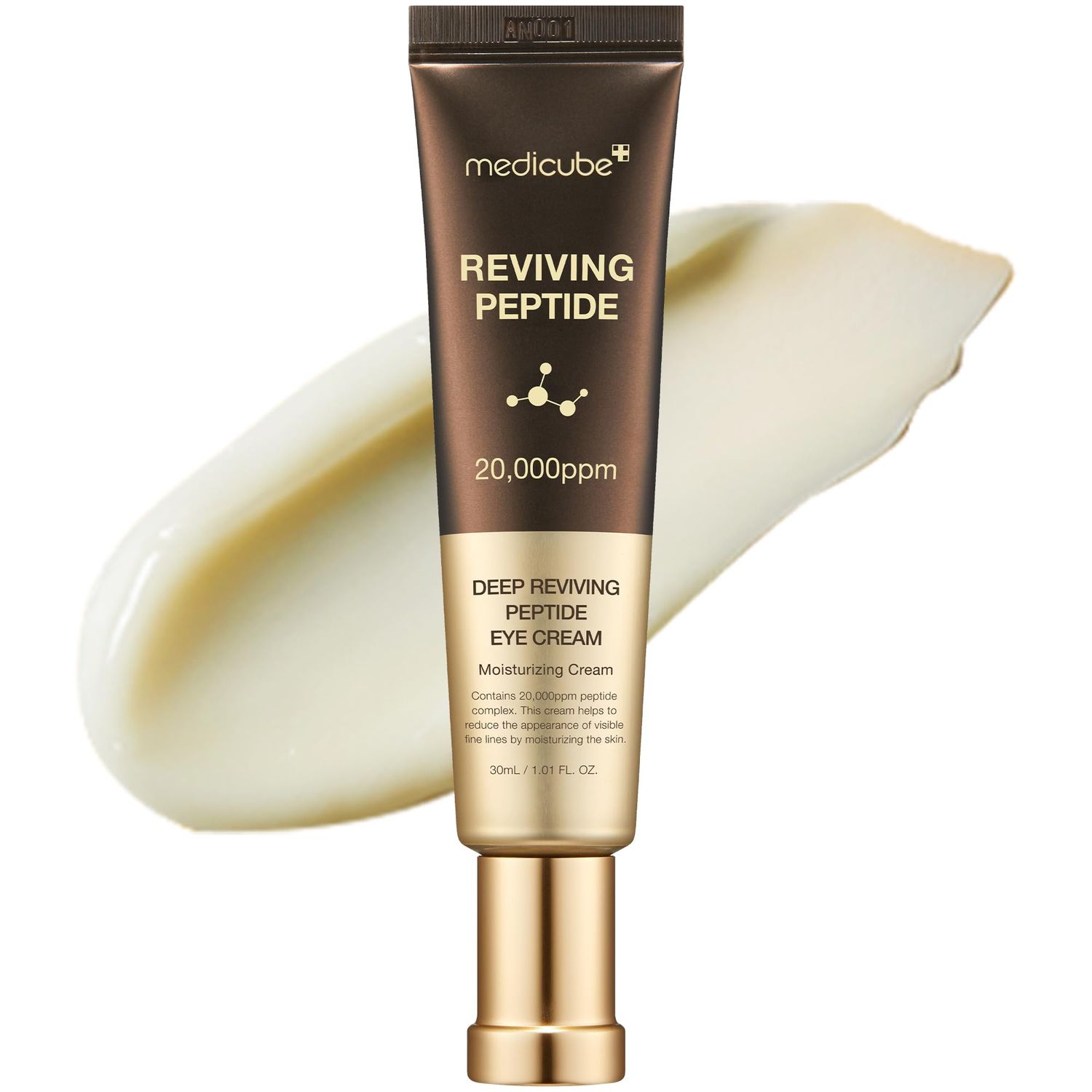 medicube Deep Reviving Peptide Eye Serum 1.01 Fl. Oz., Eye Treatment Serum with Quadruple Peptides, Niacinamide, and Squalane Reduces Signs of Aging and Fine Lines
