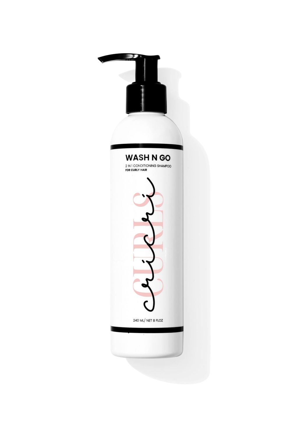 Cricri Curls Wash N Go 2-in-1 Conditioning Shampoo Conditioner for Curly Hair, Paraben free, Sulfate free, 8 fl oz