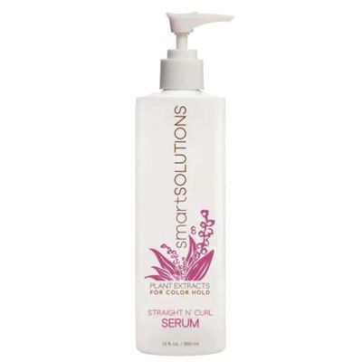 smartSOLUTIONS Straight N&#39; Curl Serum 12 oz, Smooths Straightens Curves Curls Paraben-Free Plant-based