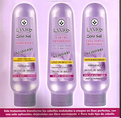 KERATIN TREATMENT - EL MEJOR TRATAMIENTO DE KERATINA HECHO EN COLOMBIA LAXIOS KIT 3 UNIDADES CABELLO ONDULADO - THE BEST TREATMENT KERATINA 120 ML X 3 UNID CURLY HAIR
