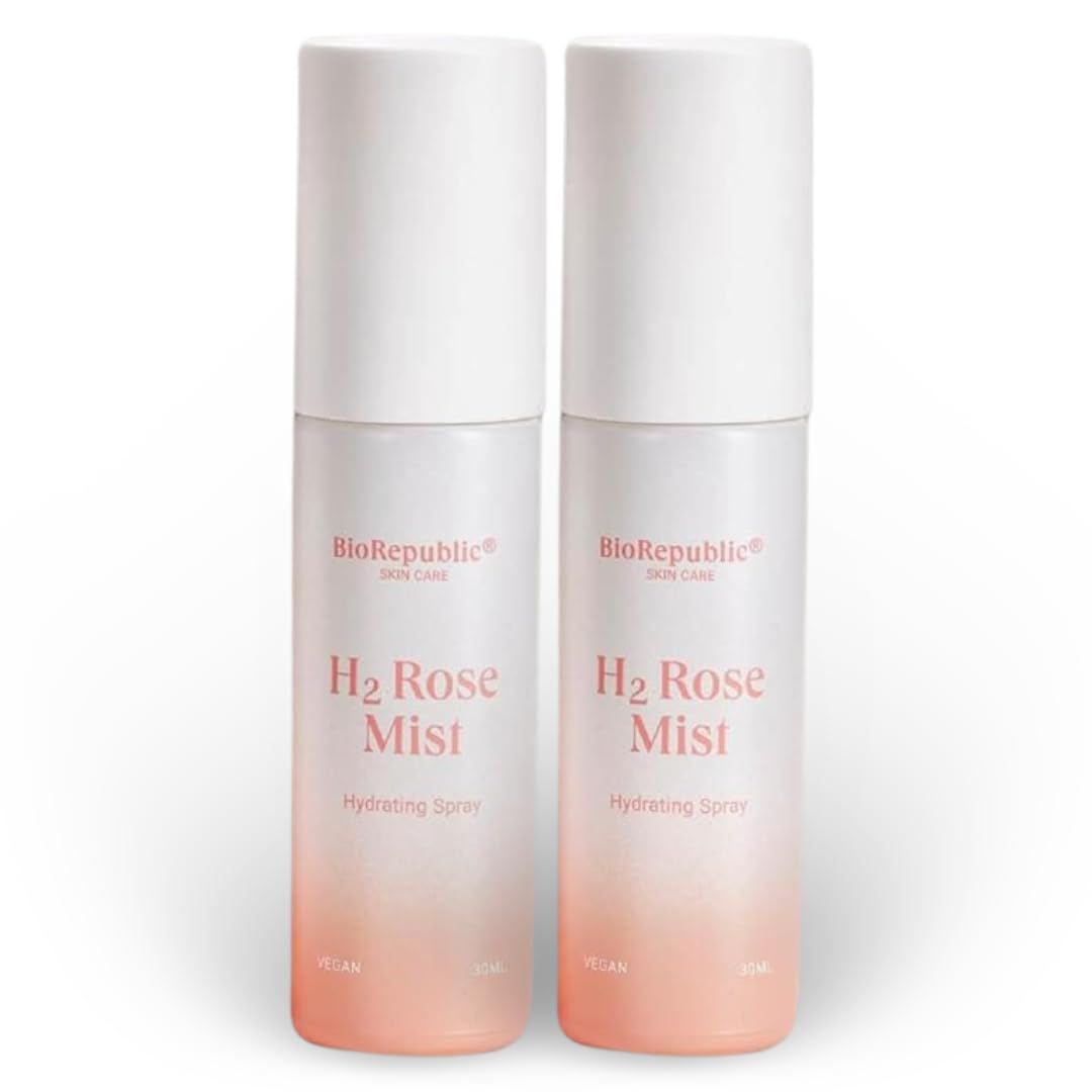 BioRepublic SkinCare All-Body Revitalizing Rose Water with Hyaluronic Acid - Moisturizes Skin Refreshes Makeup (30 mL) (2 Pack)