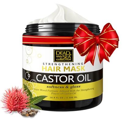 Dead Sea Collection Castor Oil Hair Mask - Repair, Strengthening and Hydrating for All Hair Types - with Nourishing Dead Sea Minerals and Castor Oil - 16,9 Fl. Oz