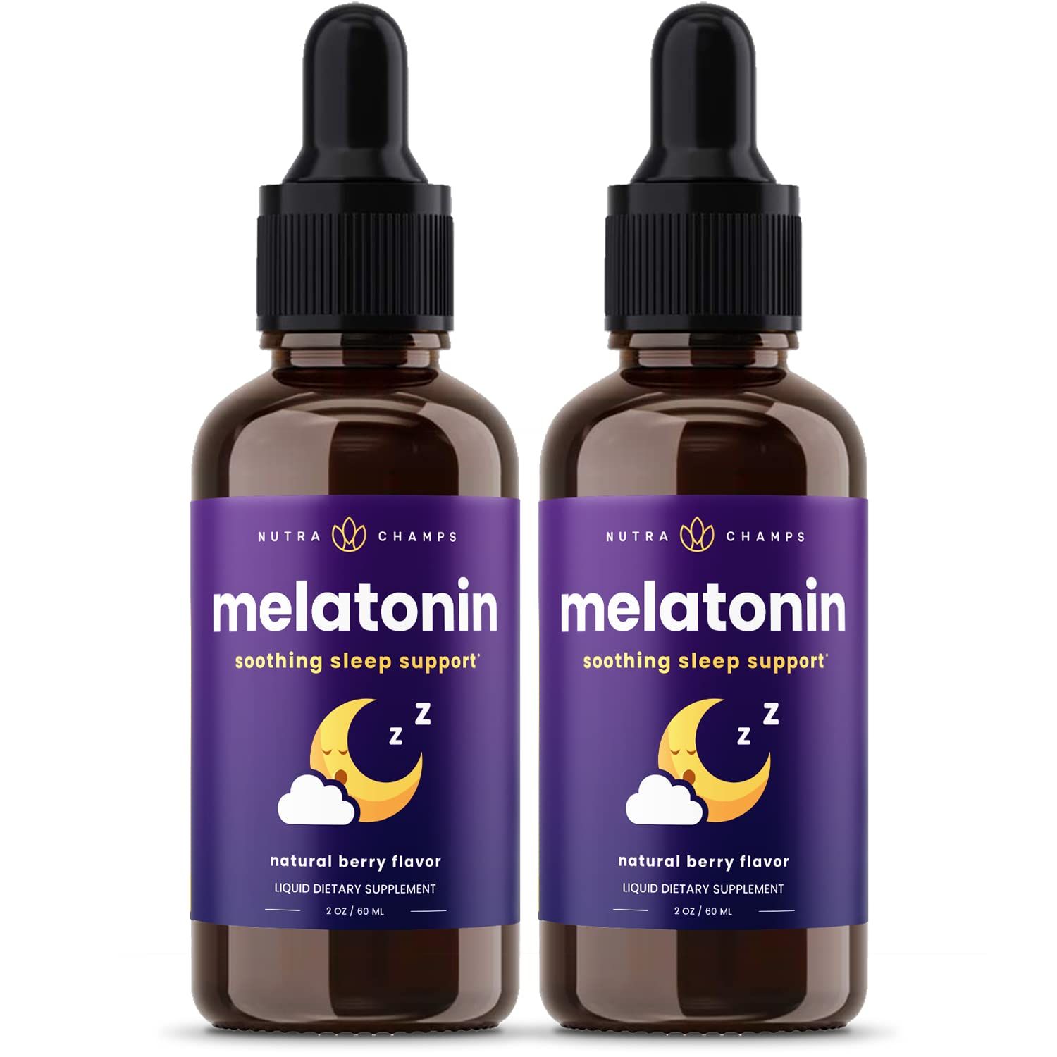 NutraChamps Liquid Melatonin Drops, 480 Servings, Sugar Free Kids Melatonin Liquid Sleep Aid Supplement, Vegan Non-GMO, Natural Berry Flavor, Melatonin 1 mg Drops