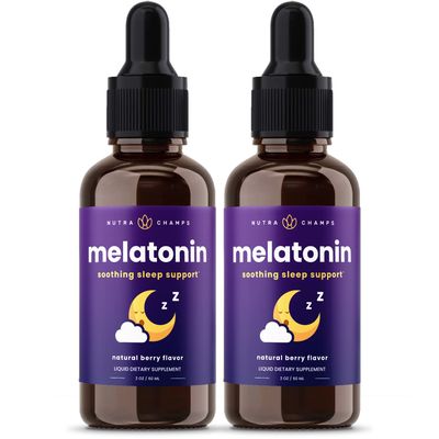 NutraChamps Liquid Melatonin Drops, 480 Servings, Sugar Free Kids Melatonin Liquid Sleep Aid Supplement, Vegan Non-GMO, Natural Berry Flavor, Melatonin 1 mg Drops