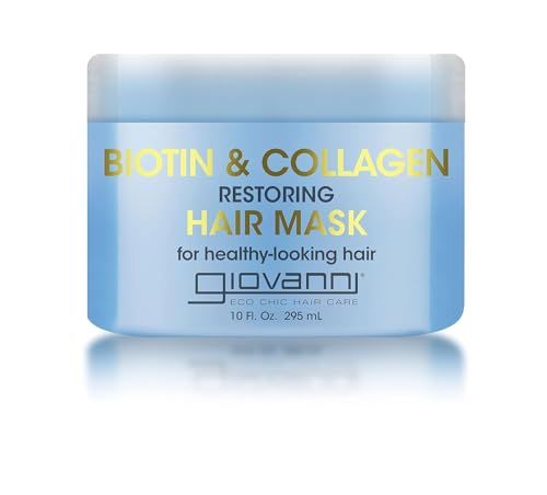 GIOVANNI Biotin Collagen Hair Mask - Deeply Conditions, Detangles, Helps Rebond Split Ends, For All Hair Types, Moisturizing, Helps Create Shine Manageability, Cruelty-Free, Salon-Quality - 10 Oz