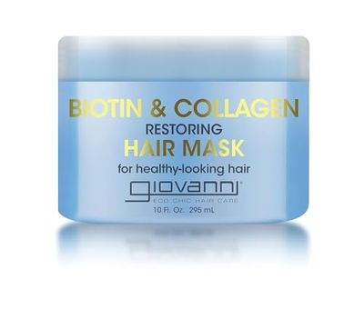 GIOVANNI Biotin Collagen Hair Mask - Deeply Conditions, Detangles, Helps Rebond Split Ends, For All Hair Types, Moisturizing, Helps Create Shine Manageability, Cruelty-Free, Salon-Quality - 10 Oz