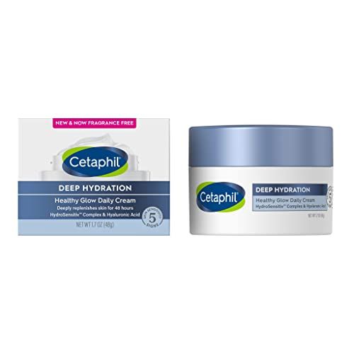 Cetaphil Deep Hydration Healthy Glow Daily Face Cream, 1.7 oz, 48 Hour Dry Skin Face Moisturizer for Sensitive Skin, With Hyaluronic Acid, Vitamin E Vitamin B5