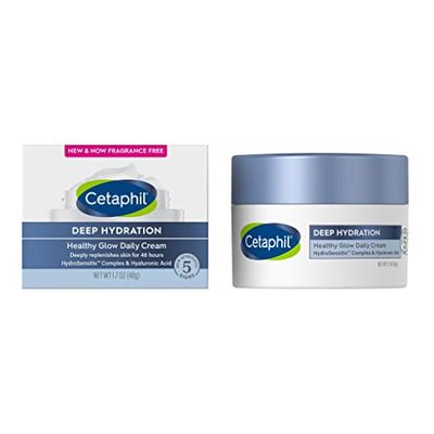 Cetaphil Deep Hydration Healthy Glow Daily Face Cream, 1.7 oz, 48 Hour Dry Skin Face Moisturizer for Sensitive Skin, With Hyaluronic Acid, Vitamin E Vitamin B5