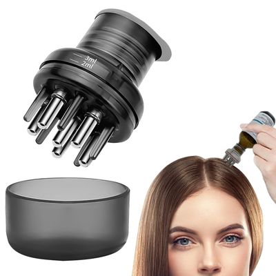 Valuatic Black Scalp Root Massager Hair Oiling Applicator for Growth - Dual Function Comb