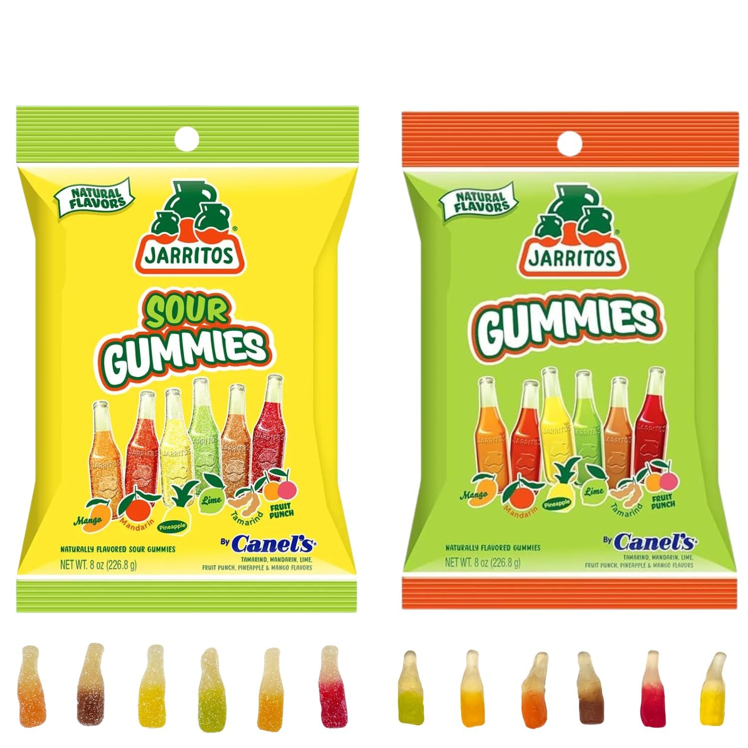 Jarritos Gummies 8oz (2 pack) - Original and Sour - Mexican Candies - Natural Flavors
