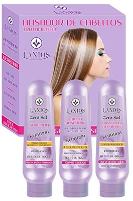 KERATIN TREATMENT - EL MEJOR TRATAMIENTO DE KERATINA HECHO EN COLOMBIA LAXIOS KIT 3 UNIDADES CABELLO ONDULADO - THE BEST TREATMENT KERATINA 120 ML X 3 UNID CURLY HAIR