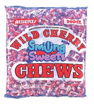 Smiling Sweets Wild Cherry Chews, Classic Taste Tasty Cherry Chewy Candy for Everyone, Melt in Your Mouth Deliciousness, Stock Up Today - 240 Pieces