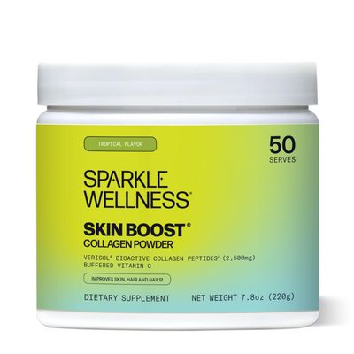 Hydrolyzed Collagen Powder - Sparkle Skin Boost (Tropical Coconut Pineapple) 50-Serves Verisol Collagen Hydrolysate Protein Powder Vitamin C Paleo Non-GMO Gluten Free Beauty Supplement Drink