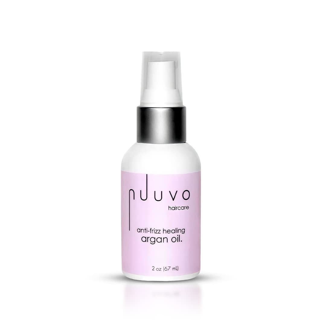 Nuuvo Haircare Lightweight Argan Oil for Dry, Damaged Hair 2oz, Hair Growth Treatment, Deep Moisture Shine, Restores, Strengthens, Nourishes, Frizz Control Heat Protection, Natural Hair Oil