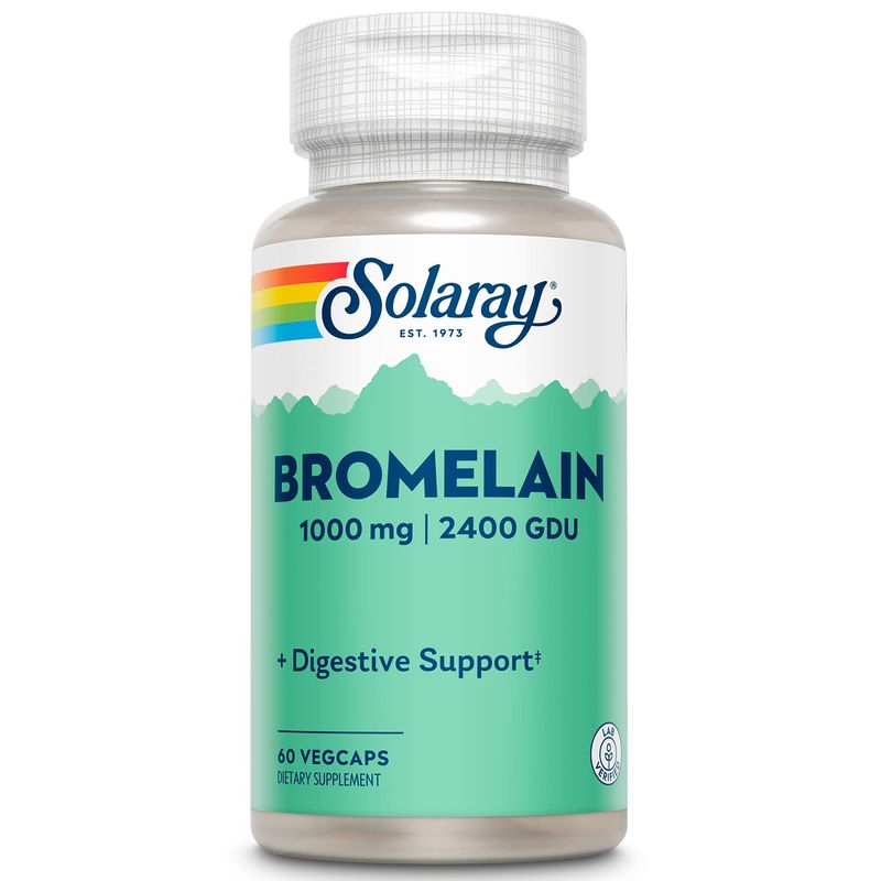 SOLARAY Bromelain Supplement, 1000mg 60 Count