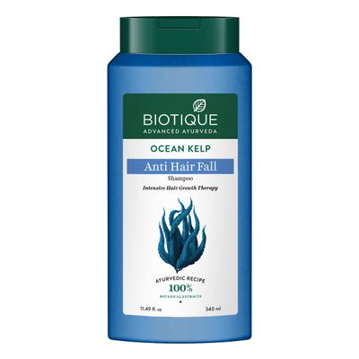 Biotique Ocean Kelp Anti Hairfall Shampoo Intensive Hair Growth Therapy Anti Hairfall Shampoo that Maintains Shine 100 Botanical Extracts Suitable for All Hair Types 340ml