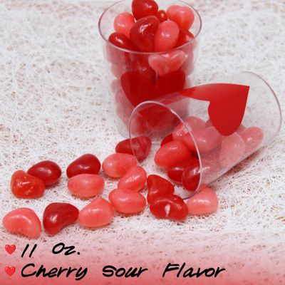 Red Heart-Shaped Jelly Beans - Sweet Sour Valentines Candy (11 oz) - Party Favors Wedding Treats