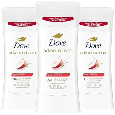 Dove Advanced Care Deodorant Stick Apple White Tea with 72-hour Sweat Odor Protection, 2.6 oz (Pack Of 3)