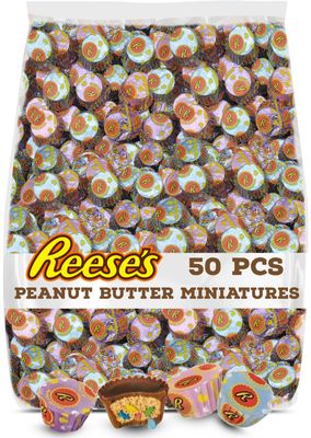Reesse&#39;s Easter Peanut Butter Cup Miniatures, Pastel Foil Wrapped, 1 Pound, Spring Edition