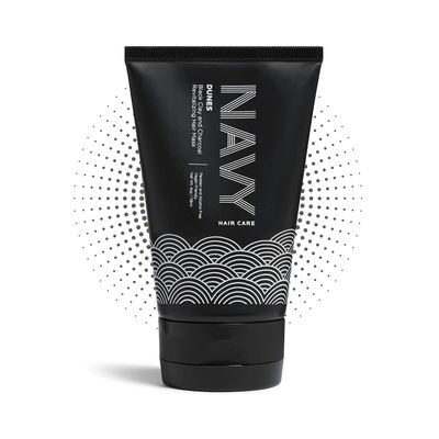 NAVY HAIR CARE Hydrating Hair Mask - 4 Fl oz Clay Hair Mask for Dry Damaged Hair Hair Growth Repair Mask Paraben Free Vegan Friendly Dunes - Black Clay and Charcoal Revitalizing Mask