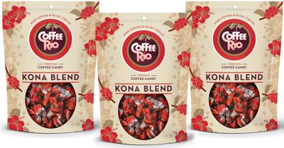 Coffee Rio Coffee Bulk Candy, Individually Wrapped Coffee Candy, Kosher Candy, Kona Island Blend Bulk Coffee Candy 9 Ounce (Pack of 3)