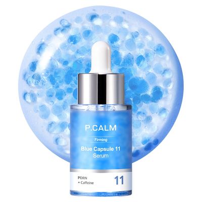 P.CALM Blue Capsule 11 Serum - PDRN Caffeine for Intense Moisture, Plumping Effect, Elasticity, and Radiant Skin, Korean PDRN Serum (30ml 1.01 fl.oz)