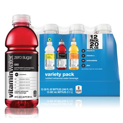 vitaminwater zero variety pack nutrient enhanced water w vitamins, 20 fl oz, 12 Pack