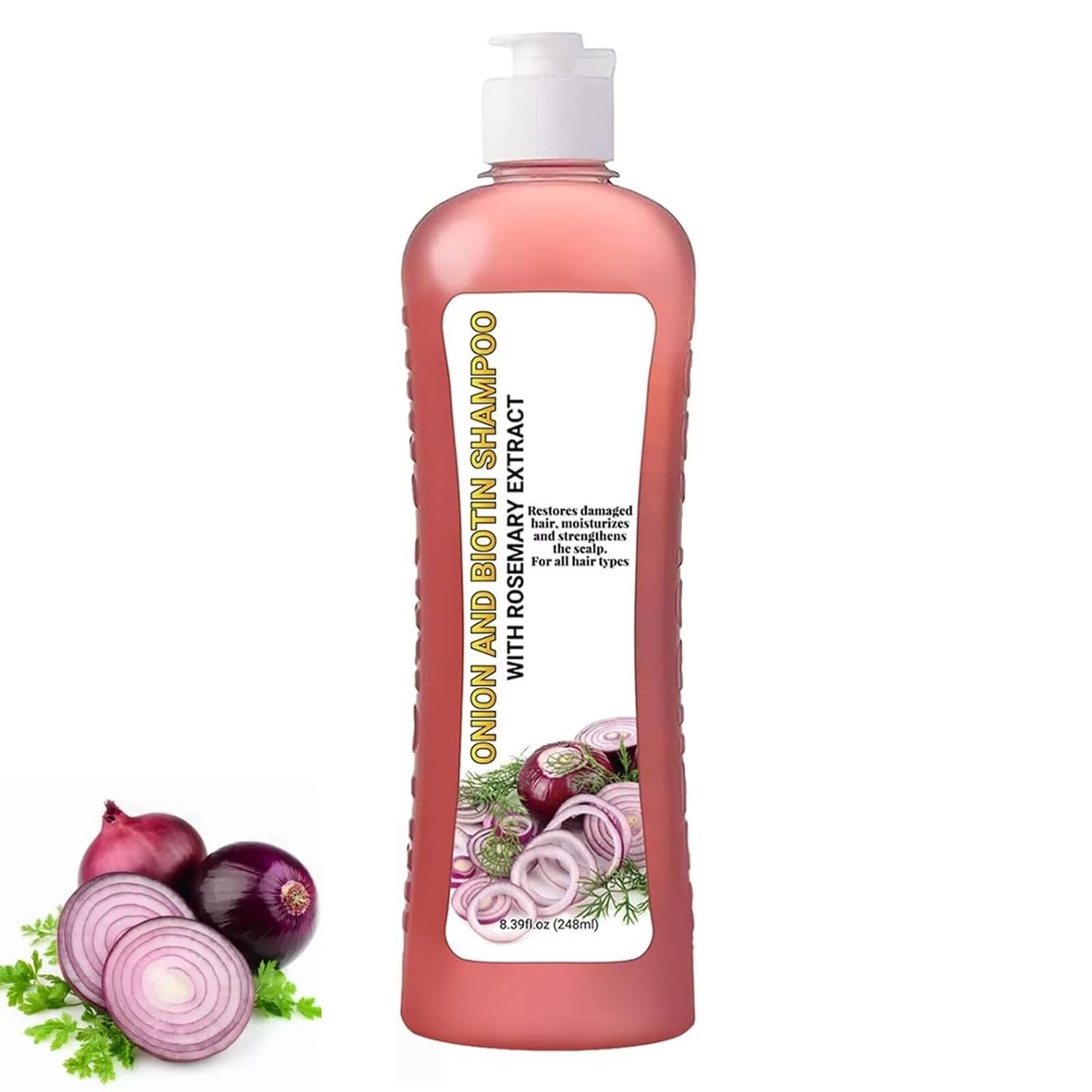 Onion Biotin and Rosemary Shampoo, shampoo de cebolla y romero, for Soft Hair Shine for Hair Growth, Hair Loss and Thinning Hair