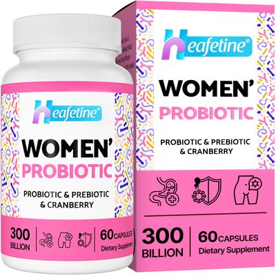 Vaginal Probiotics for Women, 300 Billion CFUs Probiotics for Women, 15-in-1 Womens Probiotic Prebiotics, for Vaginal, Urinary Tract, PH Balance, Immune, Digestive Gut, Bloating Health, 60 Caps