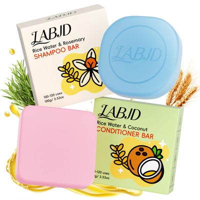 LABJD Shampoo and Conditioner Bar,Solid Hair Growth Soap Bars for Women,Nourishing,Anti-Hair Loss Hair Strengthening Portable Environmentally Friendly Rejuvenates Hair with Thick Vitality