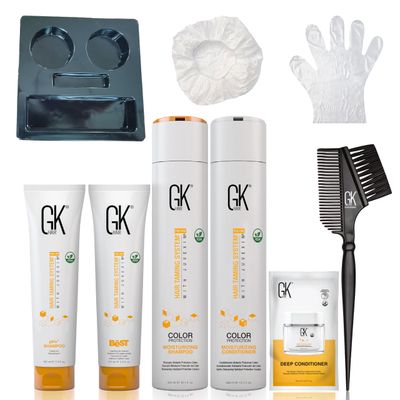 GK HAIR Global Keratin The Best Consumer Box Kit (10.1 Fl Oz300ml) Smoothing Keratin Treatment Professional Brazilian Complex Blowout Straightening For Silky Smooth Frizzy Hair