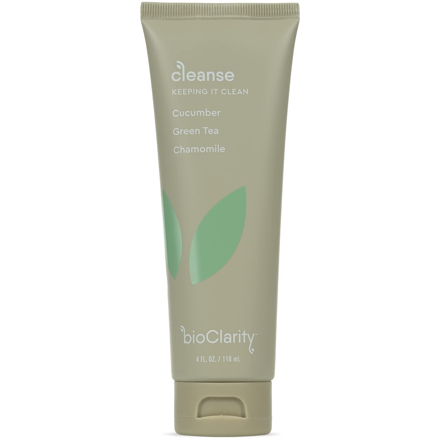 BioClarity Face Cleanser 100 Vegan, Gentle Wash with Cucumber, Green Tea, and Chamomile, for Sensitive Oily Skin. Natural Ingredients (4 Fl Oz)