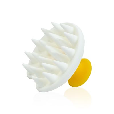 Silicone Scalp Massager Shampoo Brush for Shower, Scalp Scrubber with Soft Bristles for Hair Growth Dandruff Treatment, Wet Dry Hair Massager for All Hair Types of Women Hair Brushes (White)