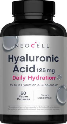 NeoCell Hyaluronic Acid, Daily Hydration for Skin Hydration Suppleness, 120mg, 60 Capsules (Package May Vary)