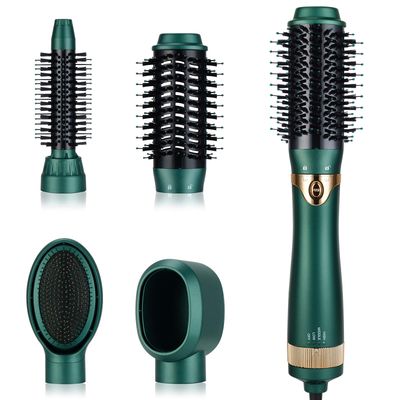 Necmuaih Retro Green Ceramic Hair Dryer and Brush Set, 4-in-1, Lightweight, Safe, and Quiet
