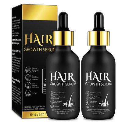 Hair Growth Serum for Men and Women, Hair Growth Oil Hair Regrowth Treatment for Scalp Hair Loss Hair Thinning,Stronger, Hair Regrowth Serum for Thicker Longer Fuller Hair (2PC)