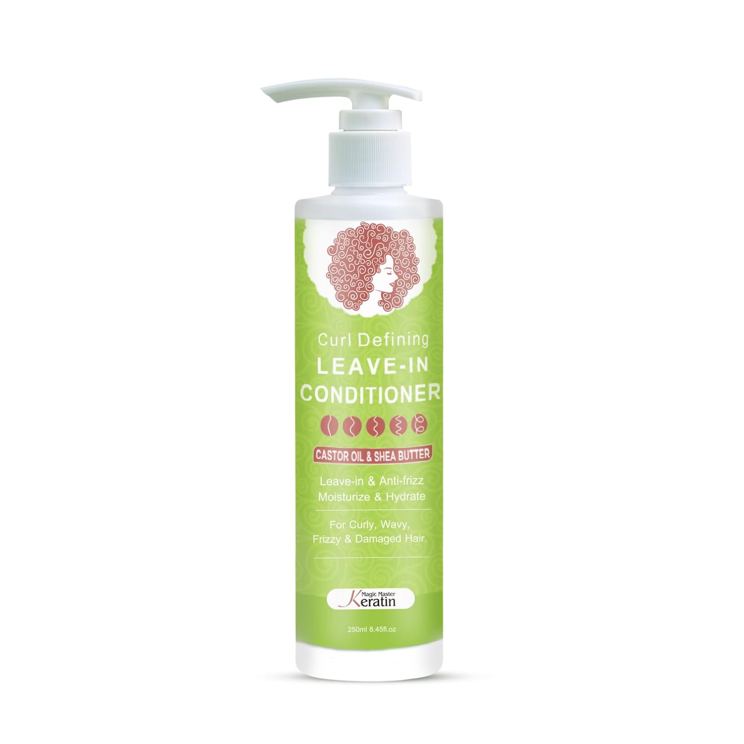 Magic Master Keratin Leave-In Conditioner Spray Detangler, Grow Long Biotin - Anti-Frizz Deep Conditioner For Split Ends Breakage - Caffeine Ginseng for Curly, Dry Damaged Hair