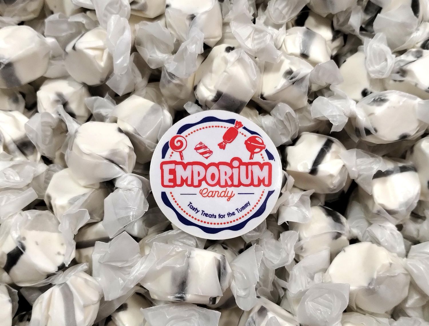 Black Licorice Salt Water Taffy -1.5 lbs of Fresh Delicious Individually Wrapped Chewy Taffy Candy