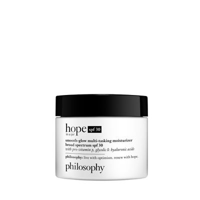 philosophy hope in a jar smooth-glow multi-tasking face moisturizer spf 30 - with pro-vitamin P, glycolic acid hyaluronic acid - provides deep long-lasting hydration - 2 fl oz