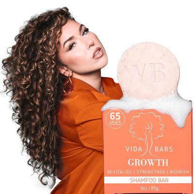 VIDA BARS Growth Solid Shampoo Bar for Curly, Thinning Hair Natural, Color Safe, Moisturizing Vegan Handmade in the USA (Bergamot Rosemary Scent)